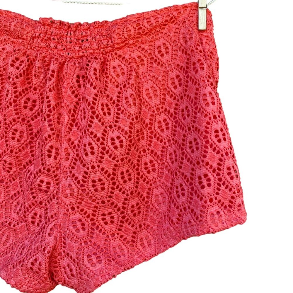 Rewind Coral Lace Shorts With Pockets Crochet Shorts Size M - Picture 8 of 8